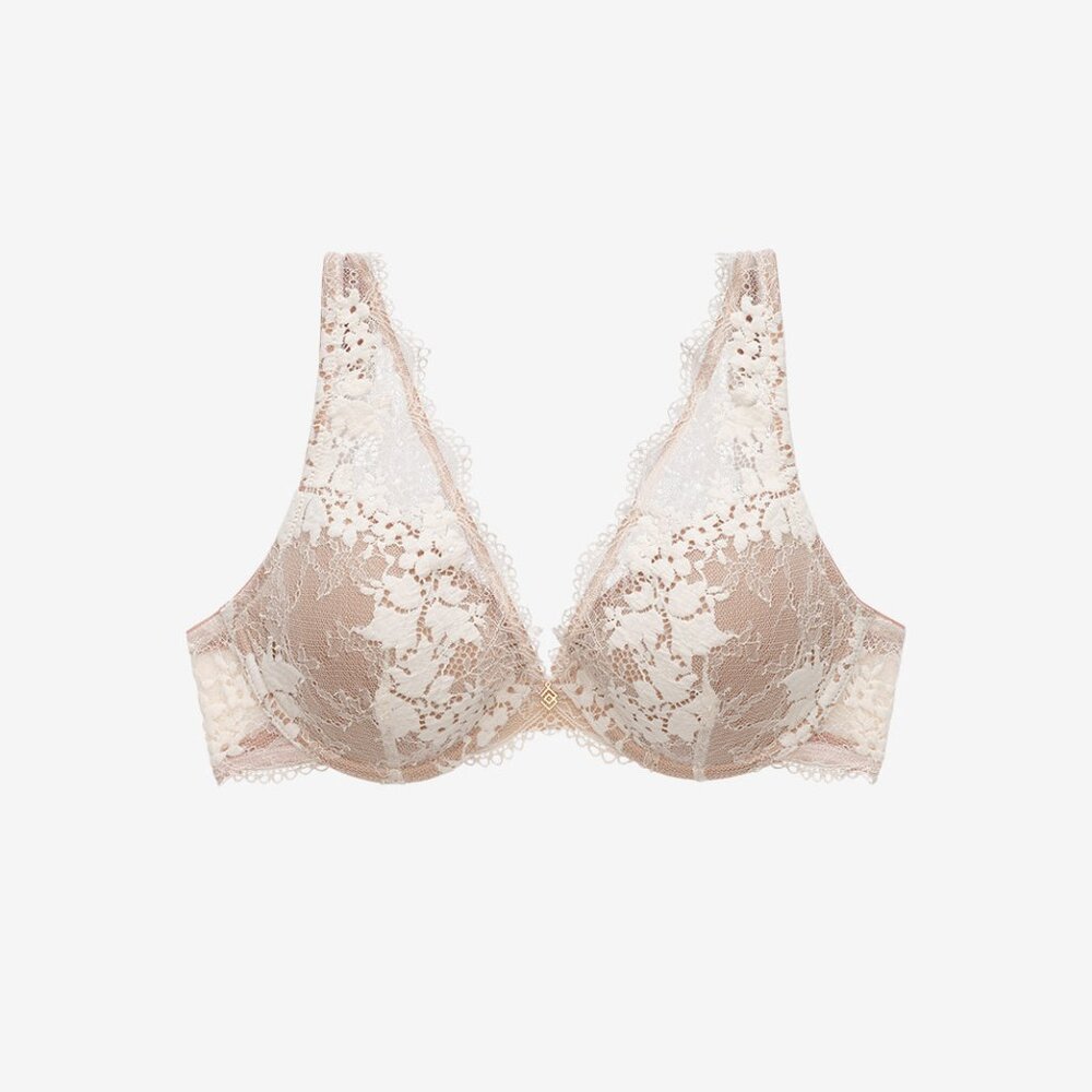 ThirdLove All Day Lace Uplift Plunge Bra Size 36Esea-salt / 36E